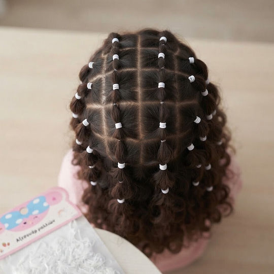 Mini Elastic Hair Scrunchies White