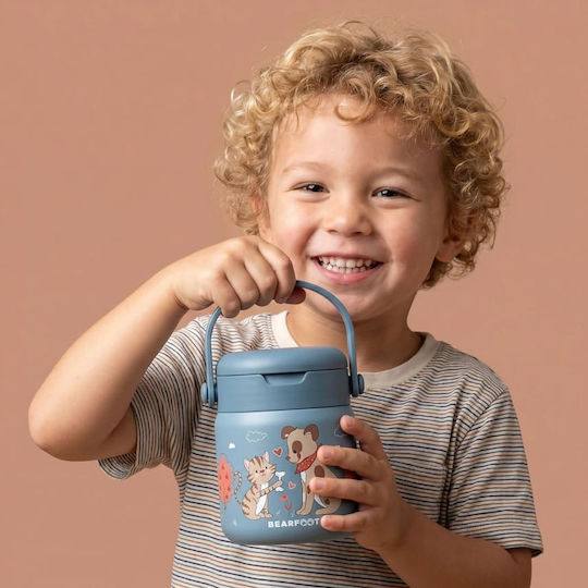 Bearfoot Edelstahl Kinderlebensmittelbehälter 0,5 Liter Blau