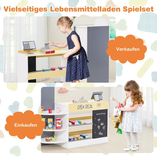 Costway Kids Supermarket Set Cash Register & POS & Vending Machine & White Board Tm10083wh
