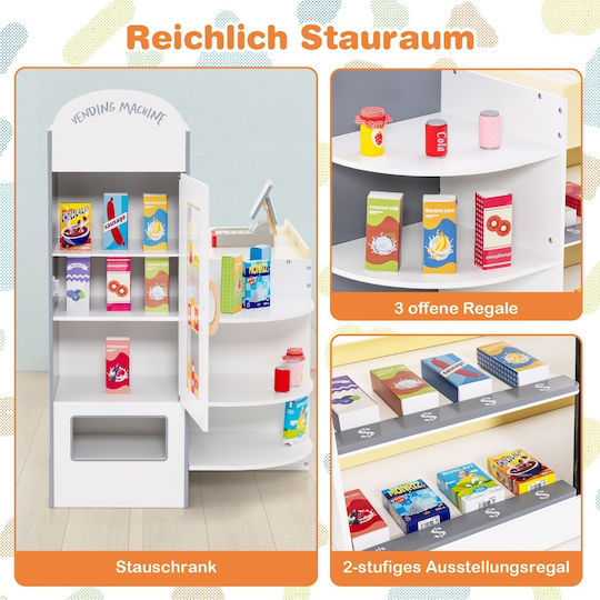 Costway Kids Supermarket Set Cash Register & POS & Vending Machine & White Board Tm10083wh