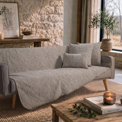 Teoran Kent Sesselüberwurf 180x150cm Taupe