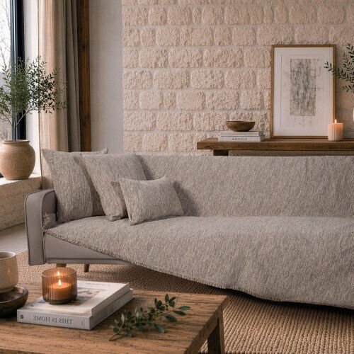 Teoran Kent Sesselüberwurf 180x150cm Taupe