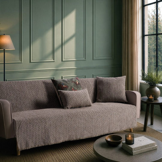 Teoran Joliet Armchair Throw 180x150cm Taupe Olive