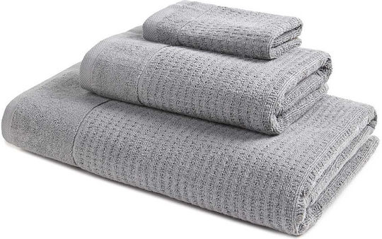 Aigaion Ravelia Badetuch-Set 3 Stück Grau Gewicht 600gr/m²