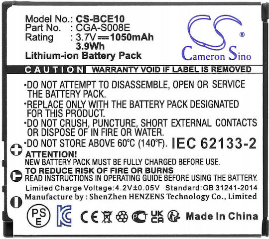 Cameron Sino Wiederaufladbare Kamera-Batterie Panasonic Cga-s008 Cga-s008a Dmw-bce10 Ricoh Db-70 Cs-bce10