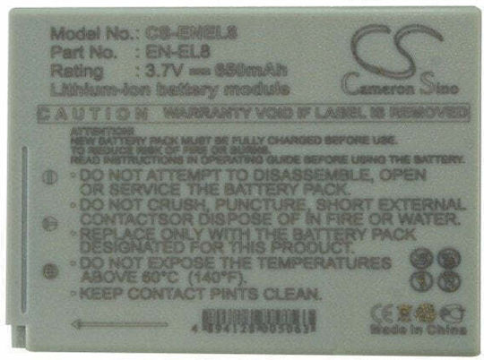 Wiederaufladbare Kamera-Batterie Cameron Sino Typ En-el8 Für Nikon Coolpix P1 P2 S1 S2 S3 S5 S6 S7 S51 Cs-enel8