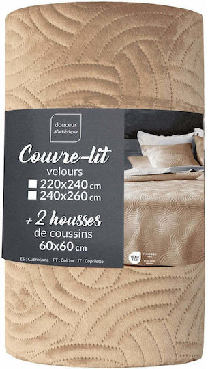 Douceur d'Intérieur Duvet Cover Set 240x260cm Super King With 2 Pillowcases Velvet Bedding Warm Home