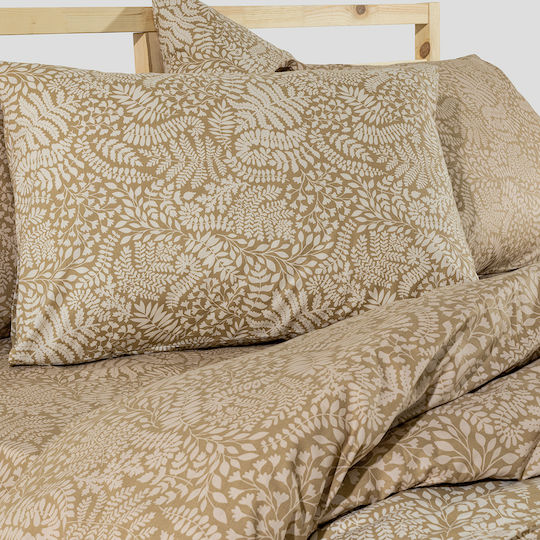 Lino Home Set Duvet Cover 220x240cm Super King with 2 Pillowcases Beliz Beige