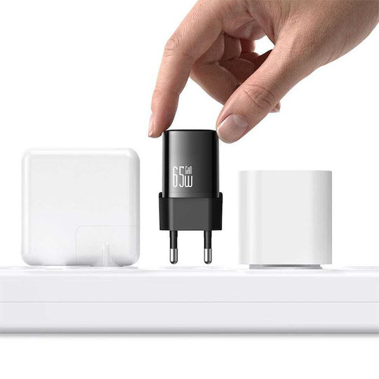 Mcdodo GaN Handyladegerät mit USB-C Ausgangsanschluss und Kabel USB-C - USB-C 65W Schwarz (CH-8262)