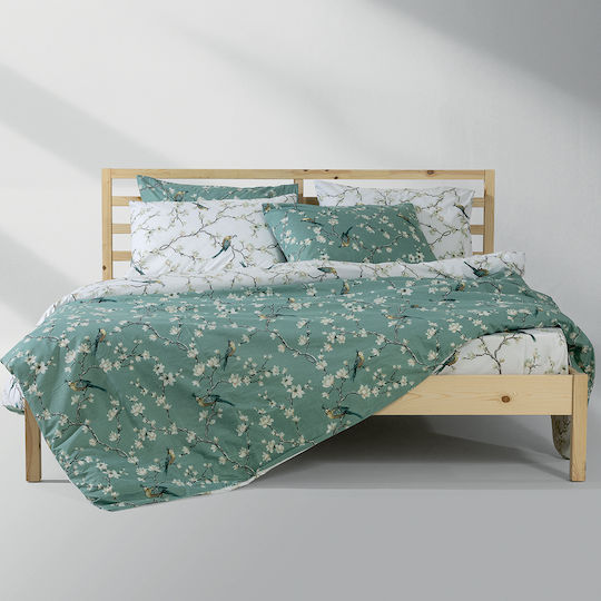 Lino Home Parrots Σετ King Size 4τμχ 260x270εκ. Πετρόλ Lino Home Parrots Σετ King Size 4τμχ 260x270εκ. Πετρόλ