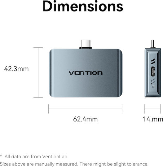 Vention Θήκη για Σκληρό Δίσκο M.2 SATA III NVME με σύνδεση USB 3.2 Type-C
