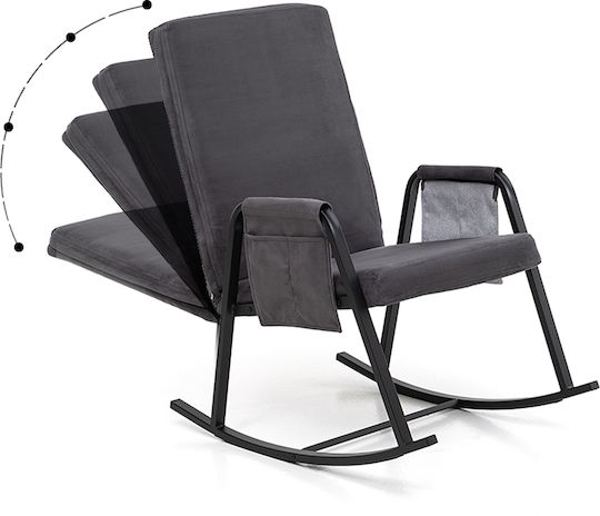Rocking Armchair Grey 60x85x110cm