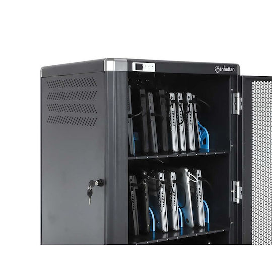 Manhattan Manhattan Cabinet Station Cart Charging 30 Laptops 16" 30 Ac 230v Sockets