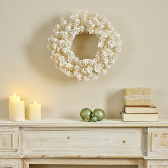 Kaemingk Christmas Decorative Wreath with Diameter 50cm White