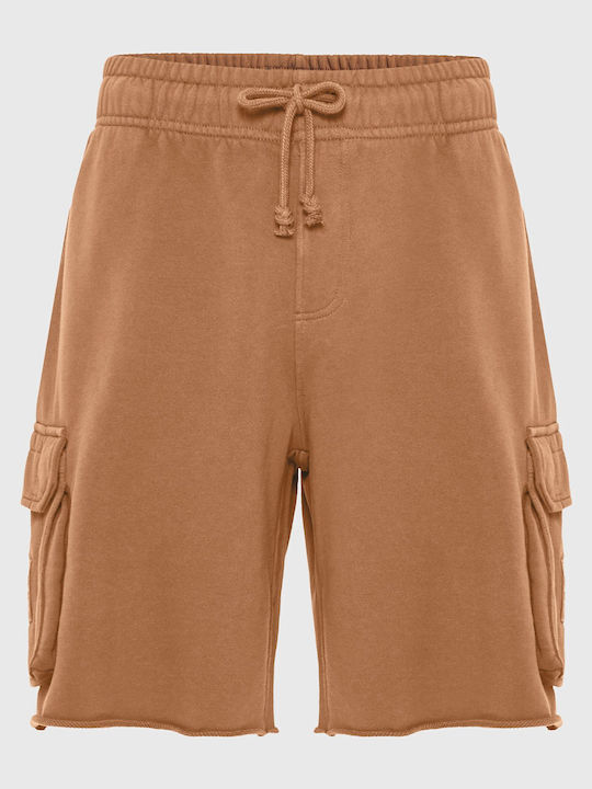 Bermude bărbătești Cargo Tobacco-Brown FBM013-059-03-Tobacco-Brown