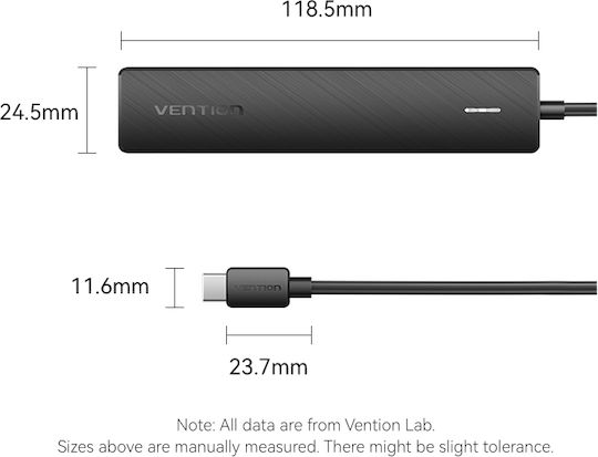 Vention Hub 5 Θυρών USB 3.2 με σύνδεση USB-C