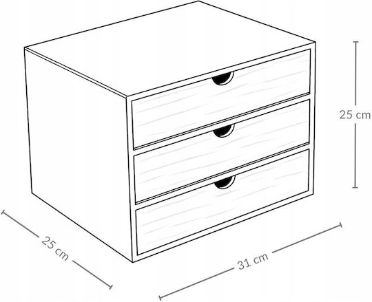Edaxo Desktop Drawer 31x25x25cm Black