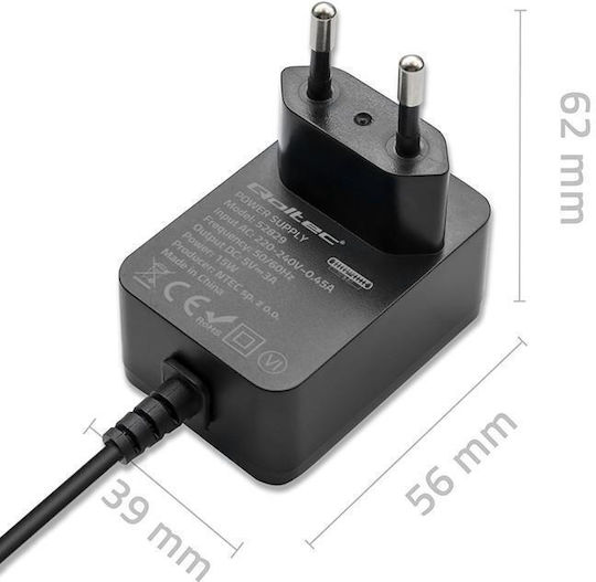 Qoltec USB-C Universal Laptop-Ladegerät 5V 3A mit Abnehmbarem Netzkabel und Steckerset