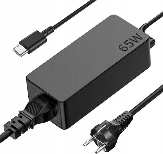 Încărcător Laptop USB-C 65W 5V 3.25A pentru Lenovo / HP / Dell / Asus / Acer / Huawei / Samsung / Apple cu Adaptor de Alimentare și cu set de conectori