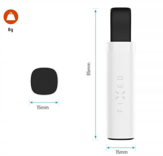 Fixed Fixed Bluetooth Tracker Tag Stick Kompatibel mit Apple Find My Weiß Wiederaufladbare Batterie