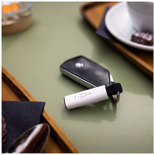 Fixed Fixed Bluetooth Tracker Tag Stick Kompatibel mit Apple Find My Weiß Wiederaufladbare Batterie