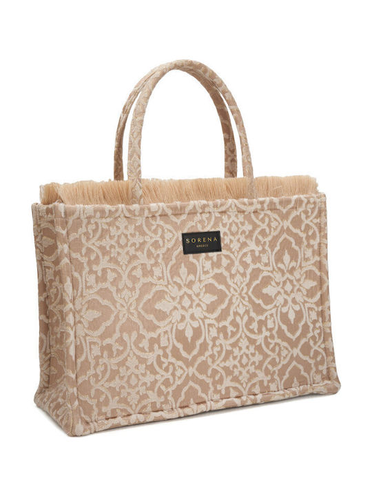 Theros Large Women's Tote Bag Beige
