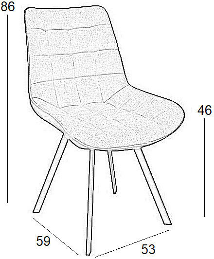 Mira Стол за трапезария Кадифен Cappuccino 53x59x86εκ.