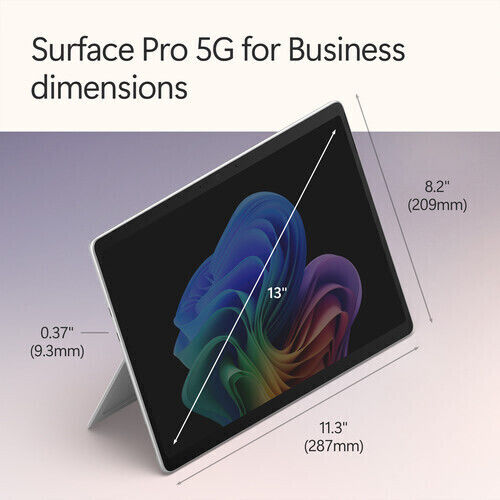 Microsoft Surface Pro За Business Copilot+ PC 12th 5G 13" Таблет (32GB/512GB/Intel Core Ultra 7 366H/Windows 11 Pro) Платинен