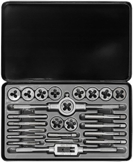 24 Stück Handgewindebohrer und Gewindeschneider Set in Metallkoffer