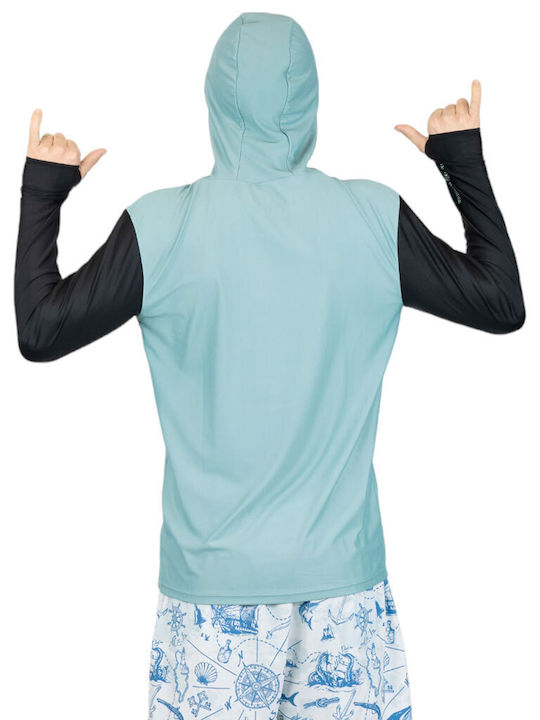 All In Men's Long Sleeve Sun Protection Shirt Blue All In Men's Long Sleeve Sun Protection Shirt Blue