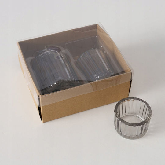 Boltze Set Decorative Glass Vases Tolka Transparent 5.5xH10cm