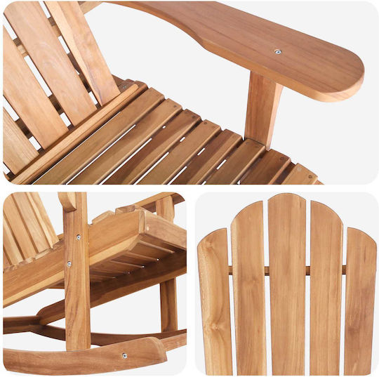 Люлеещ Се Дървен Градински Стол Adirondack Естествен 78x102x104см