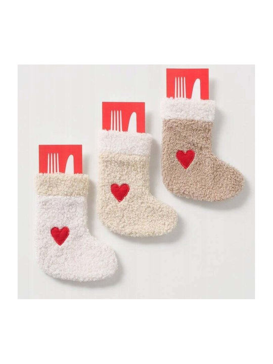 Boltze Christmas Plush White Case for Cutlery 14.5x12x2cm