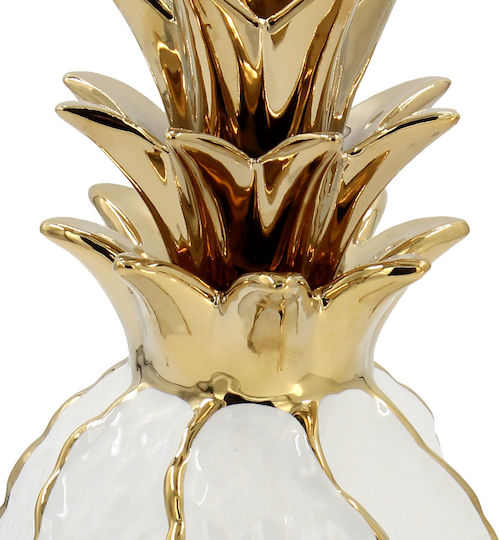 Ceramic Decorative Φ14x33 Pineapple White Gold Keskor 78766