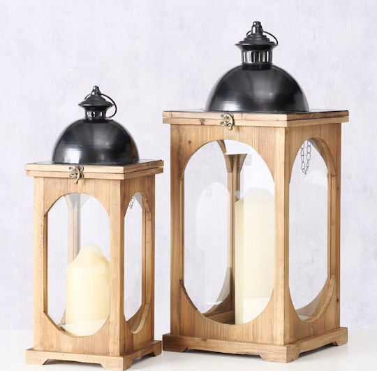 Boltze Melira Set Laternen Hölzernes Graue 61x26x27cm 2Stücke