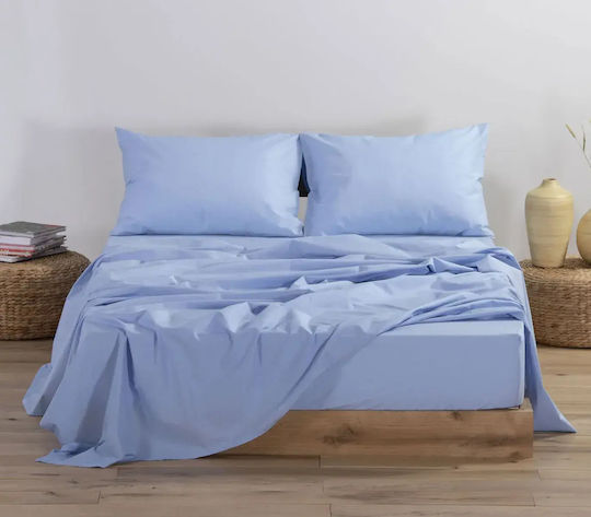 Nef-Nef Homeware Чаршаф Кралица 240x270см. Basic Светлосиньо