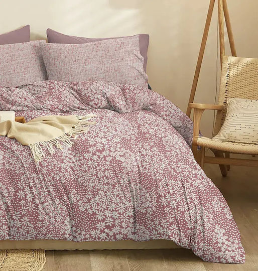 Cokitex Marta Pansy Bettlaken Set für Einzelbett mit Gummibettlaken 105x200+30cm Pansy Apple 3 Stück
