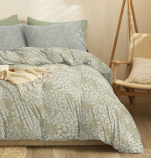 Cokitex Set Bed Sheets Single 165x260cm Olive 3 Pieces