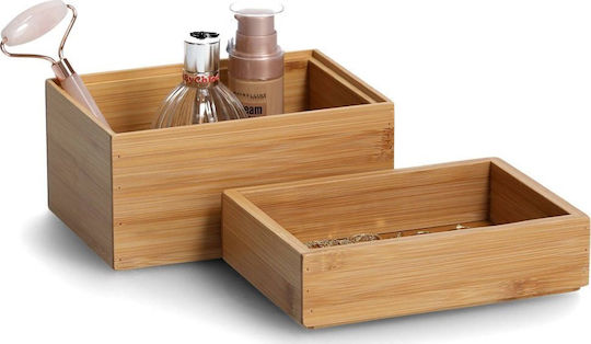 Zeller Wooden Storage Box with Lid Black 17x12cm 2 Pieces