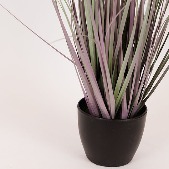 Topfpflanze Gras Rosa Blume Kunststoff 54cm