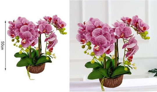 Dekorative Künstliche Orchidee Rosa Topfpflanze 50cm Sds-21496