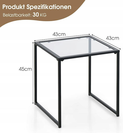 Metal Sitting Room Table for Small Outdoor Spaces Metal 70x70cm