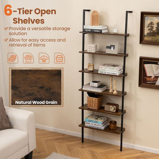 Βιβλιοθήκη Rustic Brown / Gray Oak 60x20x183εκ.