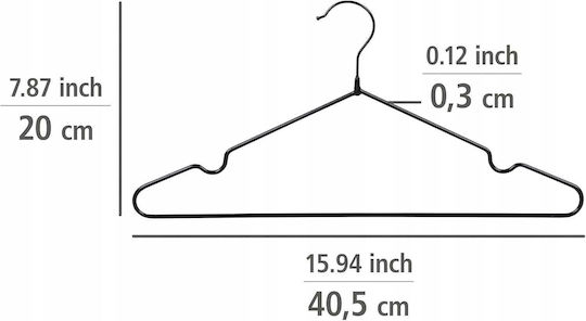 Wenko Foldable Wardrobe Hanger for Pants Metallic Black SP01_15934135 20 Pieces