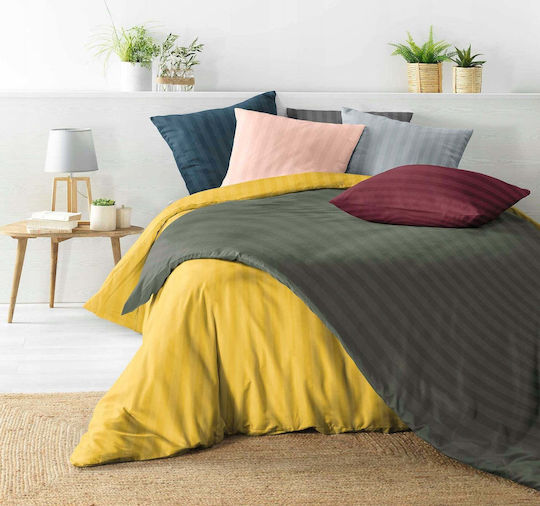 Douceur d'Intérieur Duvet Cover Set Queen with 2 Pillowcases 220x240 Cleo Green