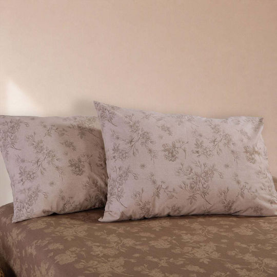 Nef-Nef Homeware Set Duvet Cover Cotton 240x230cm Super King with 2 Pillowcases Dream Ecru