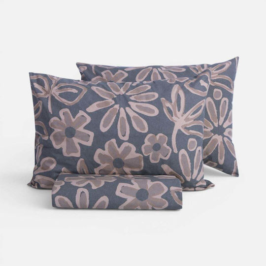 Nef-Nef Homeware Подредба Пликове за завивки 100% памук 240x230cm Упердипла с 2 Калъфки за възглавници Harmony Bordo