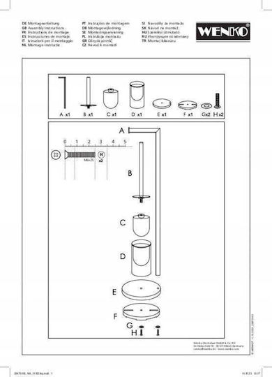 Wenko Inox Silver Bathroom Toilet Brush