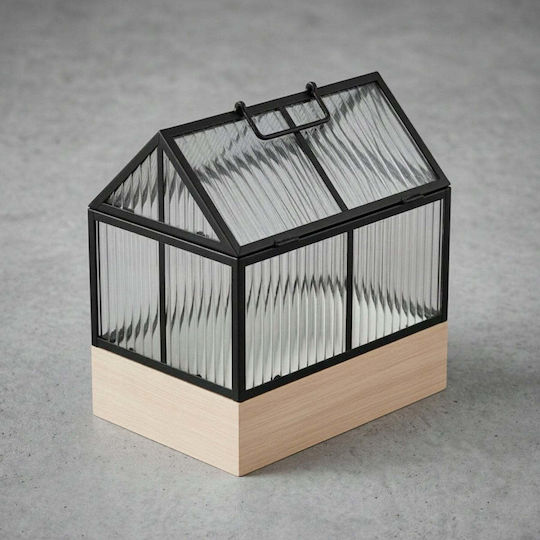 Edaxo Gewächshaus Haus mit Metallischem Rahmen 30x26x18cm