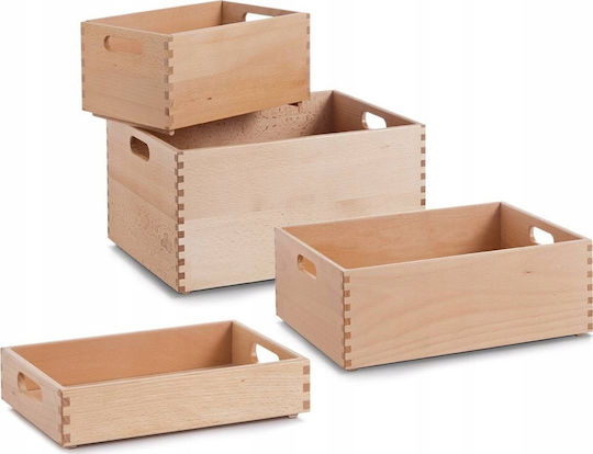 Zeller Kinder-Spielzeugkiste aus Braunes Holz 30x20cm